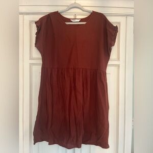 Sonoma Short-Sleeve Dress-Rust Brown